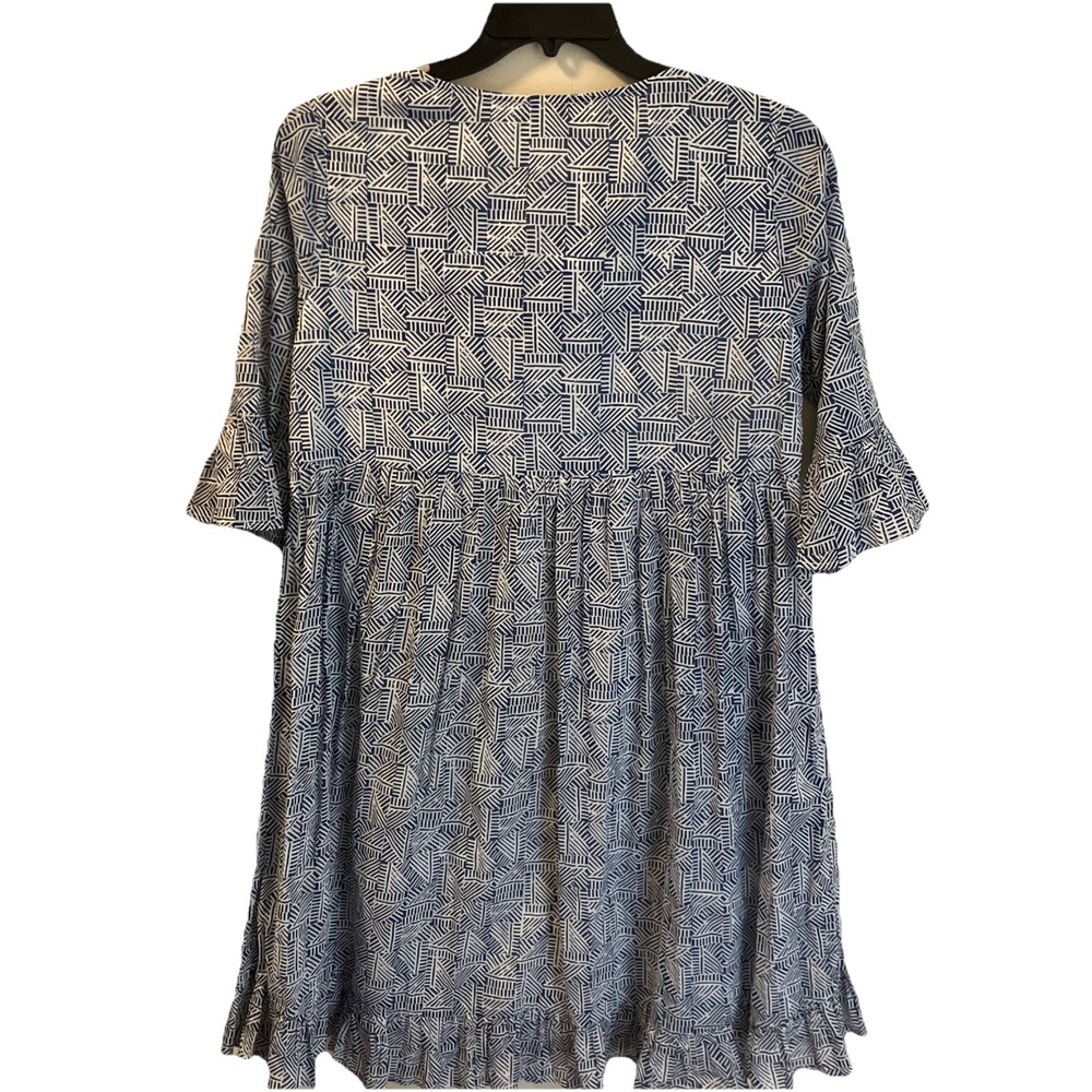 Orientique Naturally Australian  Dress XS Blue White Organic Cotton  Travel - Picture 7 of 10